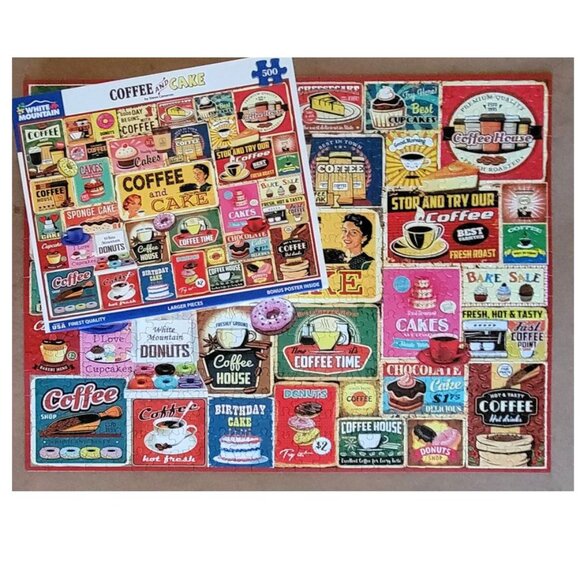 White Mountain COFFEE and CAKE Jigsaw Puzzle 500 pieces - Picture 5 of 8